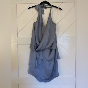 MISA Los Angeles Light- Blue Silk Dress